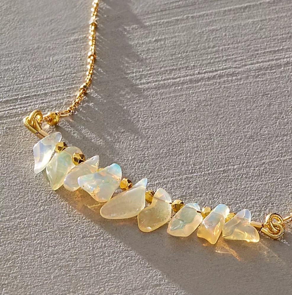 Anthropologie Raw Moonstone Necklace